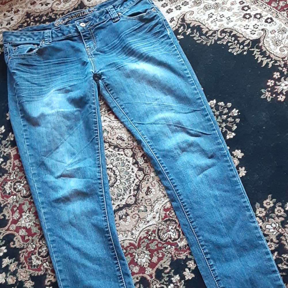 Blue asphalt skinny jeans